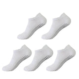 5 Pairs Women’s Cotton Pilates Socks - Breathable Non-Slip Short Mesh