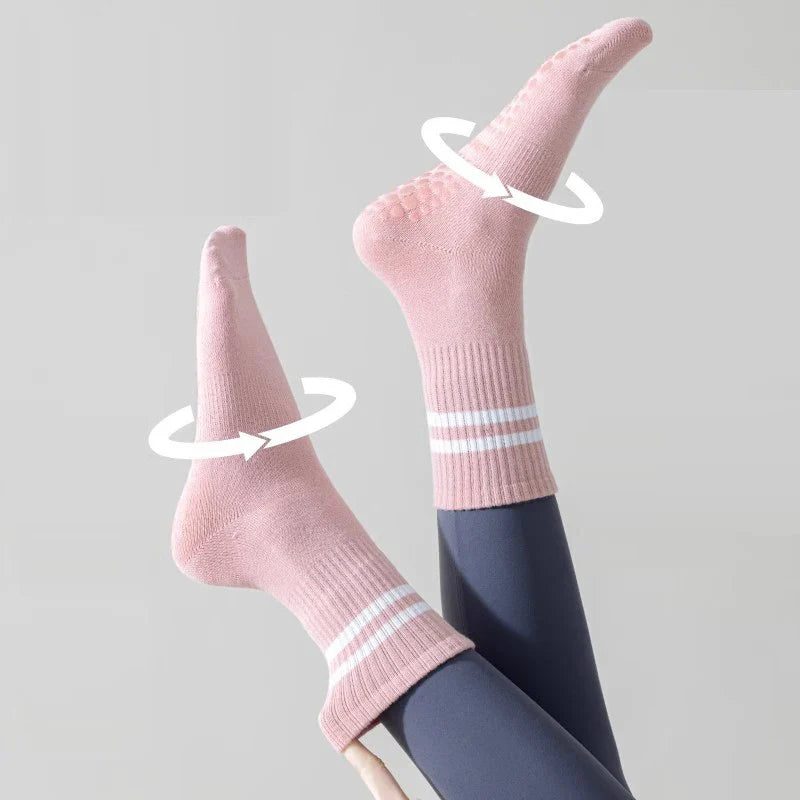 5 Pairs Non-Slip Pilates Socks with Silicone Grips for Women
