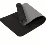 Sport TPE Yoga Mat Exercise Workout Mats Fitness Mat for Home Gym Black 6mm