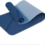 Sport TPE Yoga Mat Exercise Workout Mats Fitness Mat for Home Gym Blue 8mm