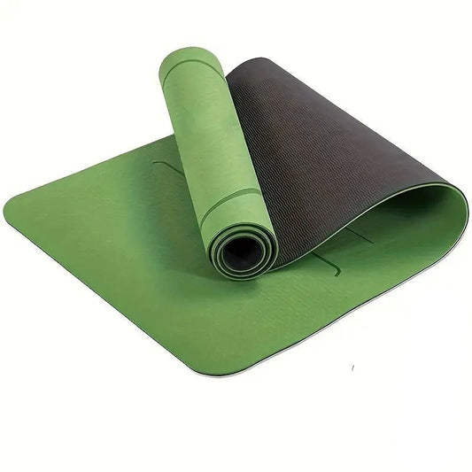 Sport TPE Yoga Mat Exercise Workout Mats Fitness Mat for Home Gym Green 8mm