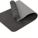 Sport TPE Yoga Mat Exercise Workout Mats Fitness Mat for Home Gym Grey 8mm