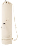Off White Durable Yoga Mat Carry Bag - Multi-Functional Fitness Backpack with Wet Pocket(Mugs are filming props, not included)