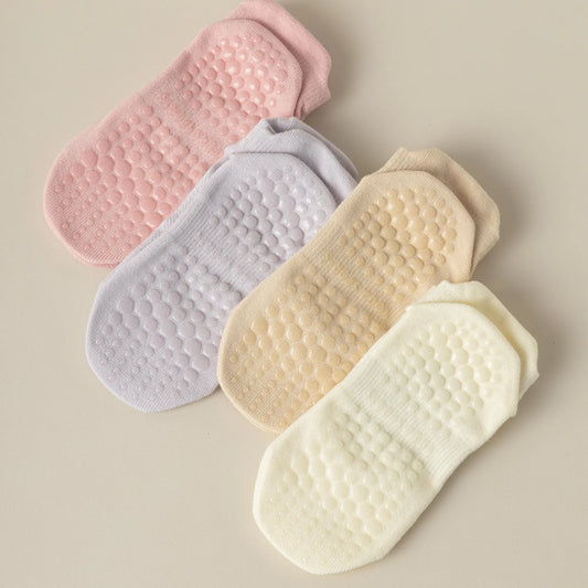 Backless Non-slip Pilates Socks - Cotton Women’s Workout Slippers (3 Pack)