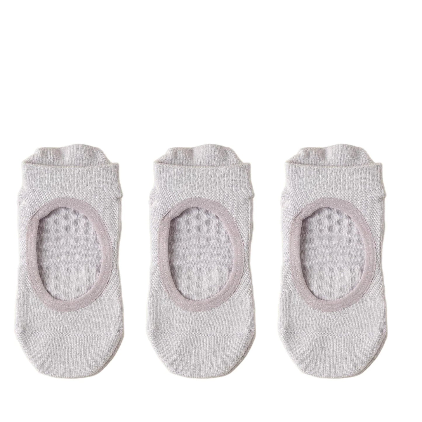 Backless Non-slip Pilates Socks - Cotton Women’s Workout Slippers (3 Pack)
