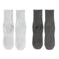 4 Pairs Mid Calf Pilates Socks with Silicone Non-Slip Grip