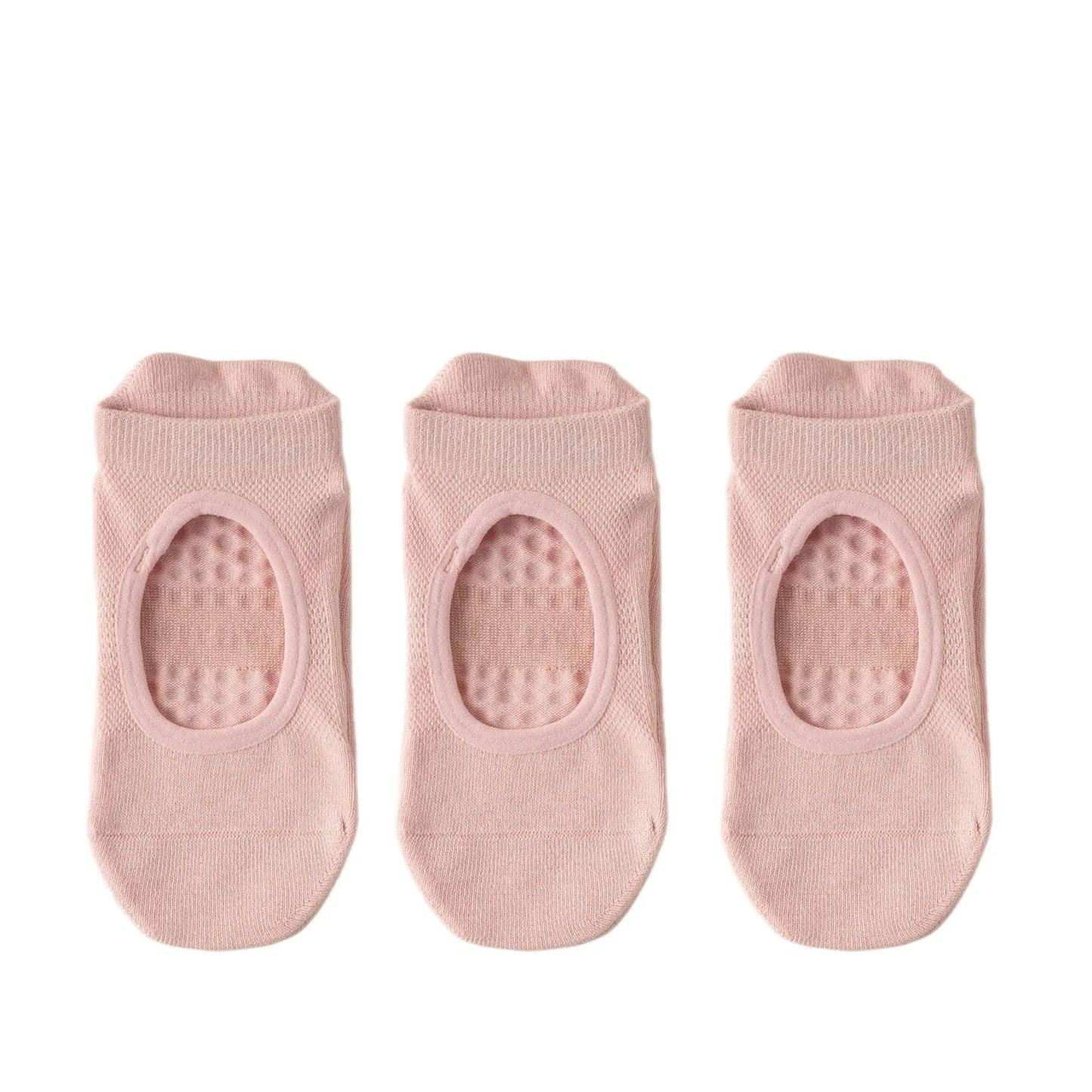 Backless Non-slip Pilates Socks - Cotton Women’s Workout Slippers (3 Pack)