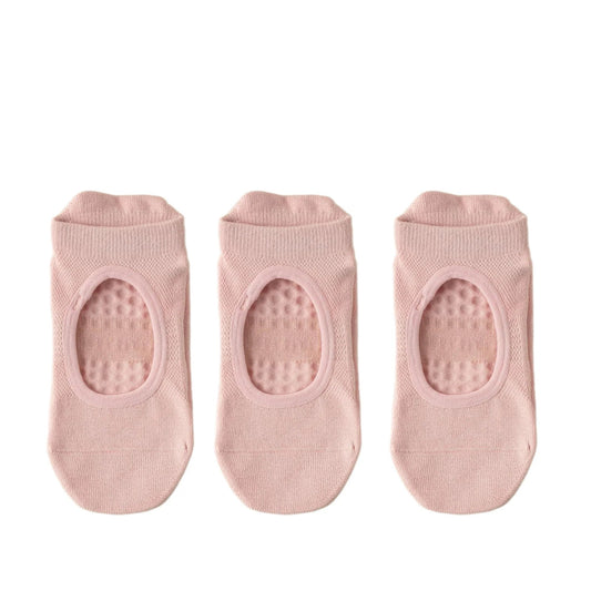 Backless Non-slip Pilates Socks - Cotton Women’s Workout Slippers (3 Pack)