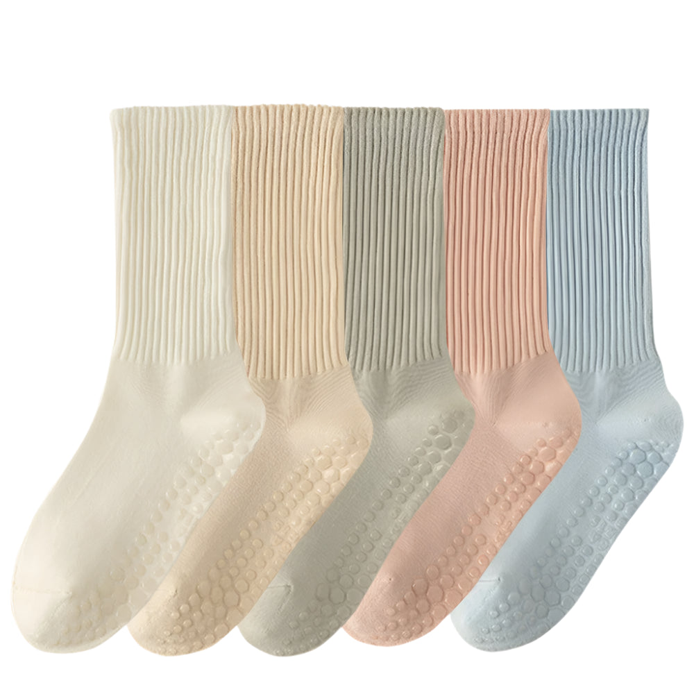 3 Pairs of Anti-Slip Cotton Pilates Socks for Women