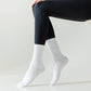 4 Pairs Mid Calf Pilates Socks with Silicone Non-Slip Grip