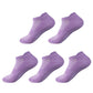 5 Pairs Women’s Cotton Pilates Socks - Breathable Non-Slip Short Mesh