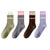 4 Pairs Mid Calf Pilates Socks with Silicone Non-Slip Grip