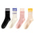 4 Pairs Mid Calf Pilates Socks with Silicone Non-Slip Grip