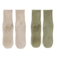 4 Pairs Mid Calf Pilates Socks with Silicone Non-Slip Grip