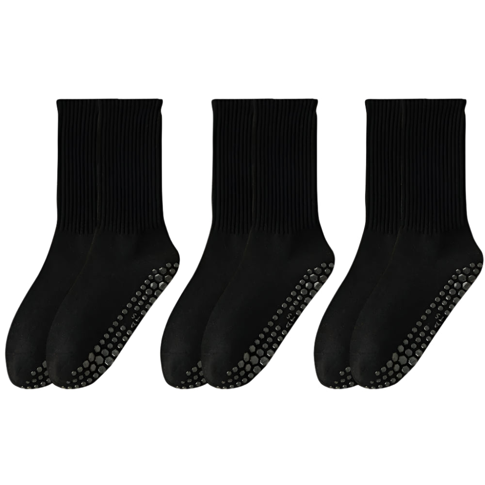3 Pairs of Anti-Slip Cotton Pilates Socks for Women