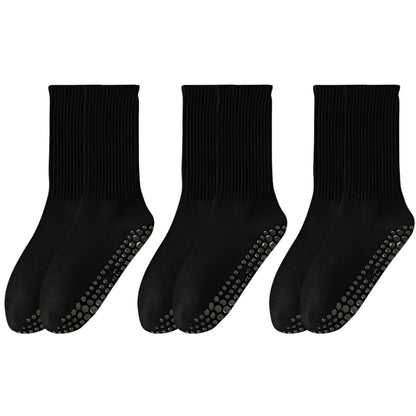 3 Pairs of Anti-Slip Cotton Pilates Socks for Women