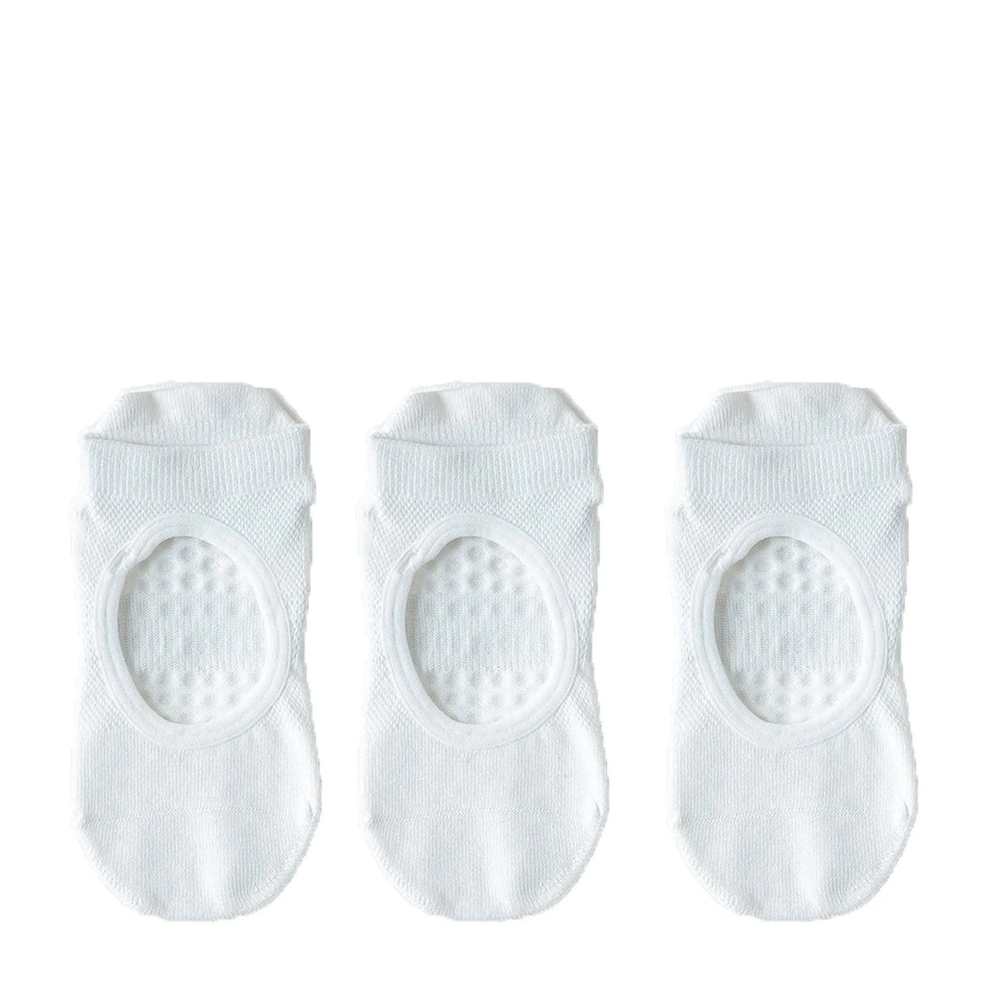 Backless Non-slip Pilates Socks - Cotton Women’s Workout Slippers (3 Pack)