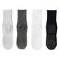 4 Pairs Mid Calf Pilates Socks with Silicone Non-Slip Grip