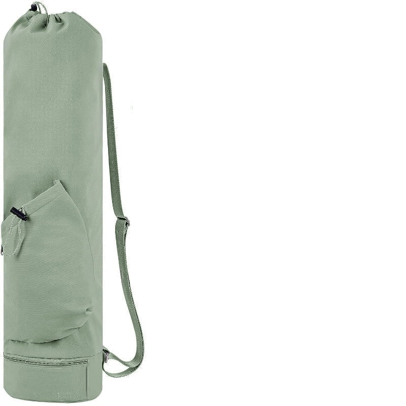 Green Durable Yoga Mat Carry Bag - Multi-Functional Fitness Backpack with Wet Pocket(Mugs are filming props, not included)