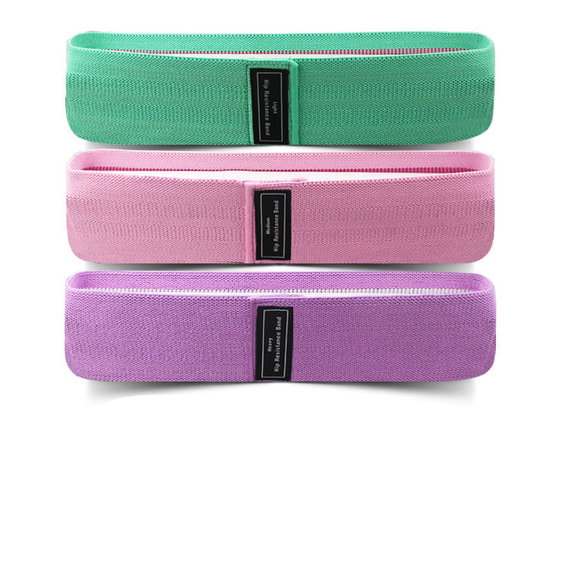 Green-Pink-Purple Fabric Resistance Bands Set - 3 Levels Non-Slip Hip Bands for Strength Training