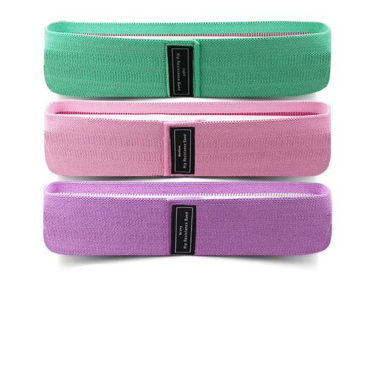 Green-Pink-Purple Fabric Resistance Bands Set - 3 Levels Non-Slip Hip Bands for Strength Training