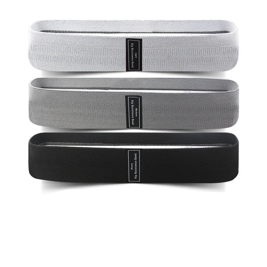 Grey Colour Scheme Fabric Resistance Bands Set - 3 Levels Non-Slip Hip Bands for Strength Training