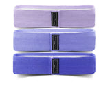 Purple Colour Scheme Fabric Resistance Bands Set - 3 Levels Non-Slip Hip Bands for Strength Training