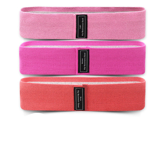 Red Colour Scheme Fabric Resistance Bands Set - 3 Levels Non-Slip Hip Bands for Strength Training