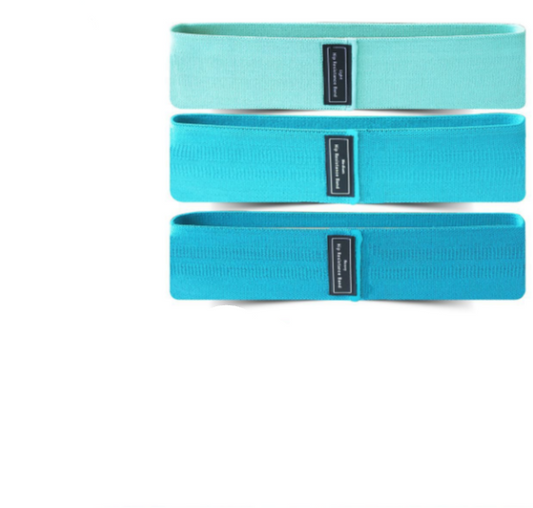 Blue Colour Scheme Fabric Resistance Bands Set - 3 Levels Non-Slip Hip Bands for Strength Training
